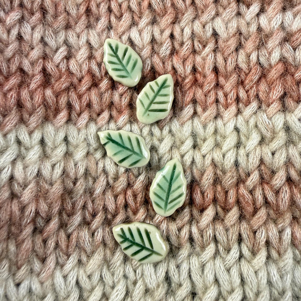 Tiny Light Green Leaf Buttons