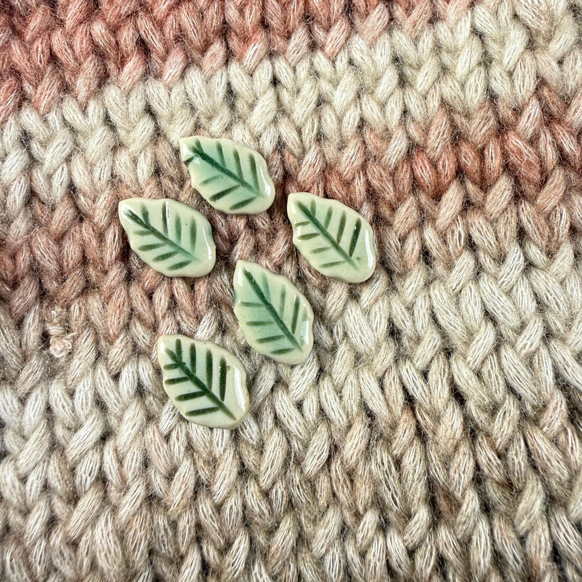 Tiny Light Green Leaf Buttons
