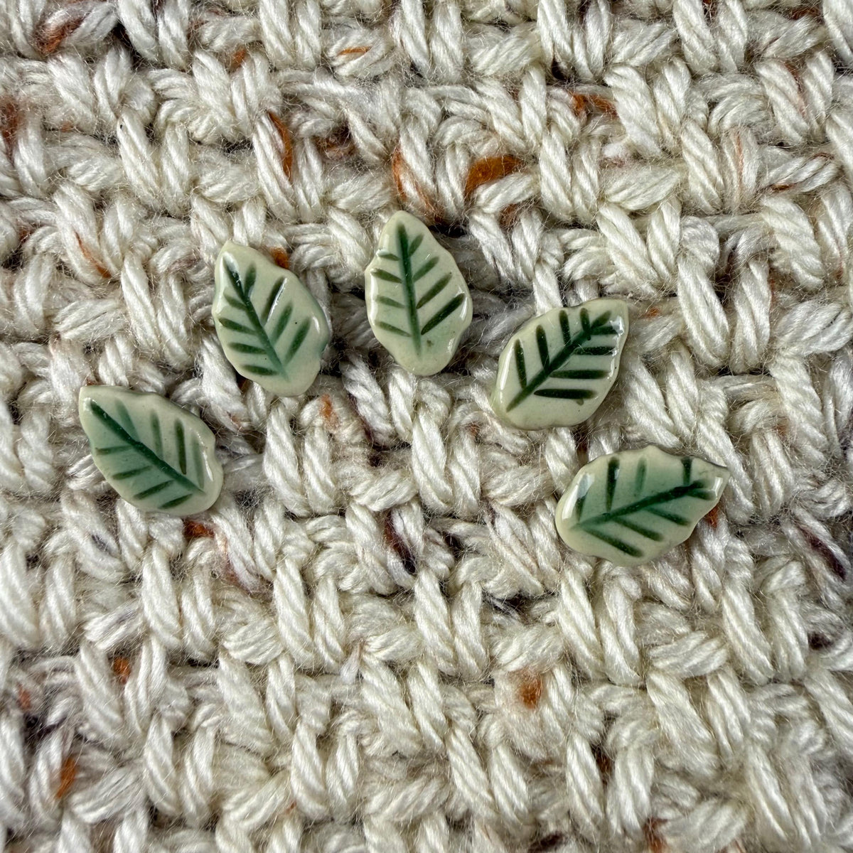 Tiny Light Green Leaf Buttons