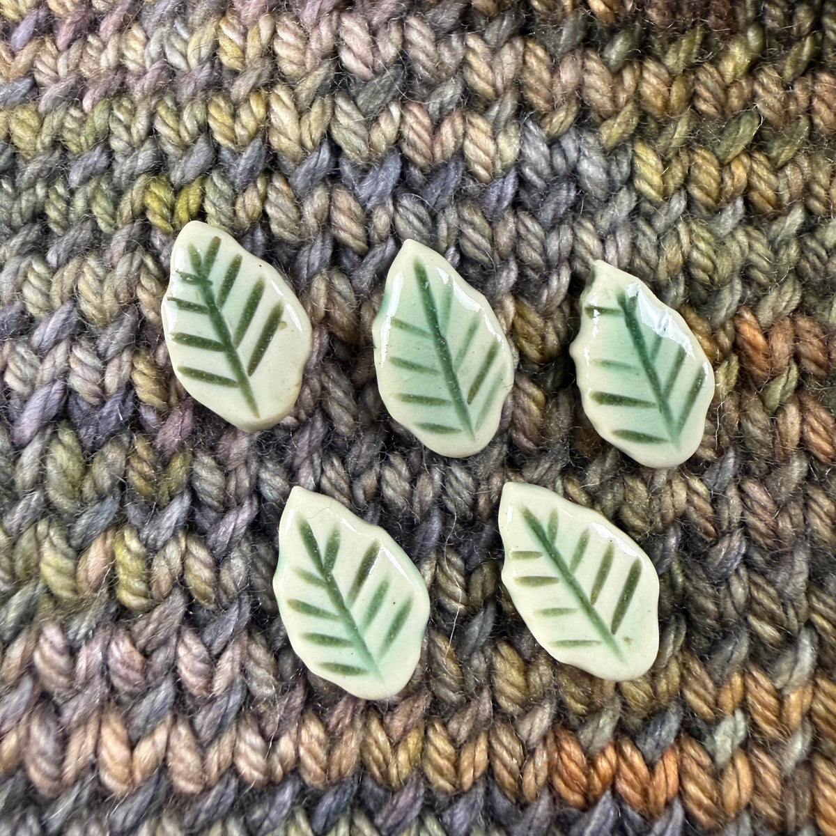 Tiny Light Green Leaf Buttons
