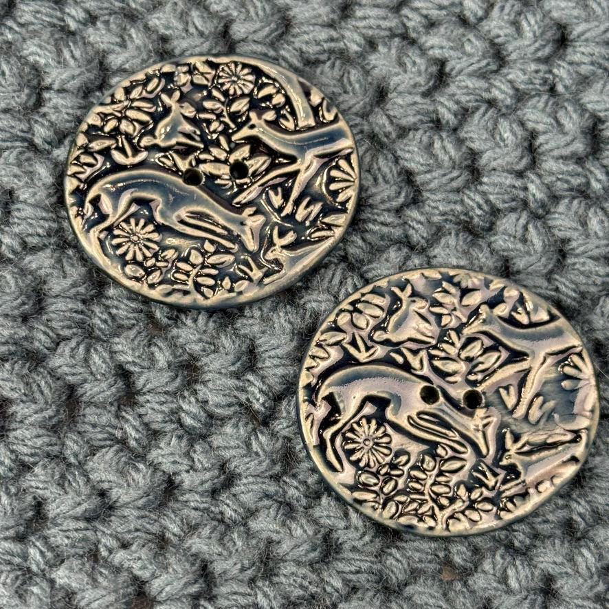 Deep Blue Woodland Buttons