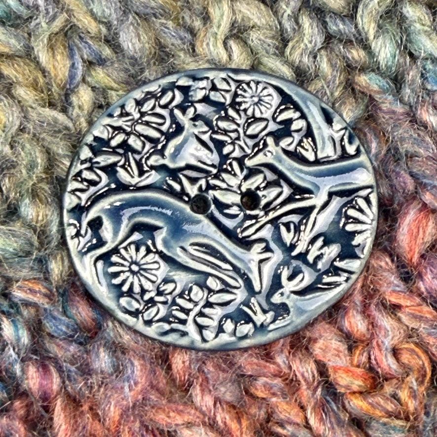 Deep Blue Woodland Buttons
