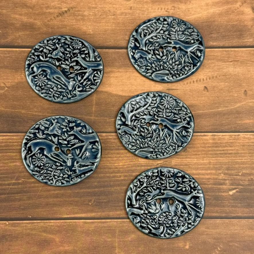 Deep Blue Woodland Buttons