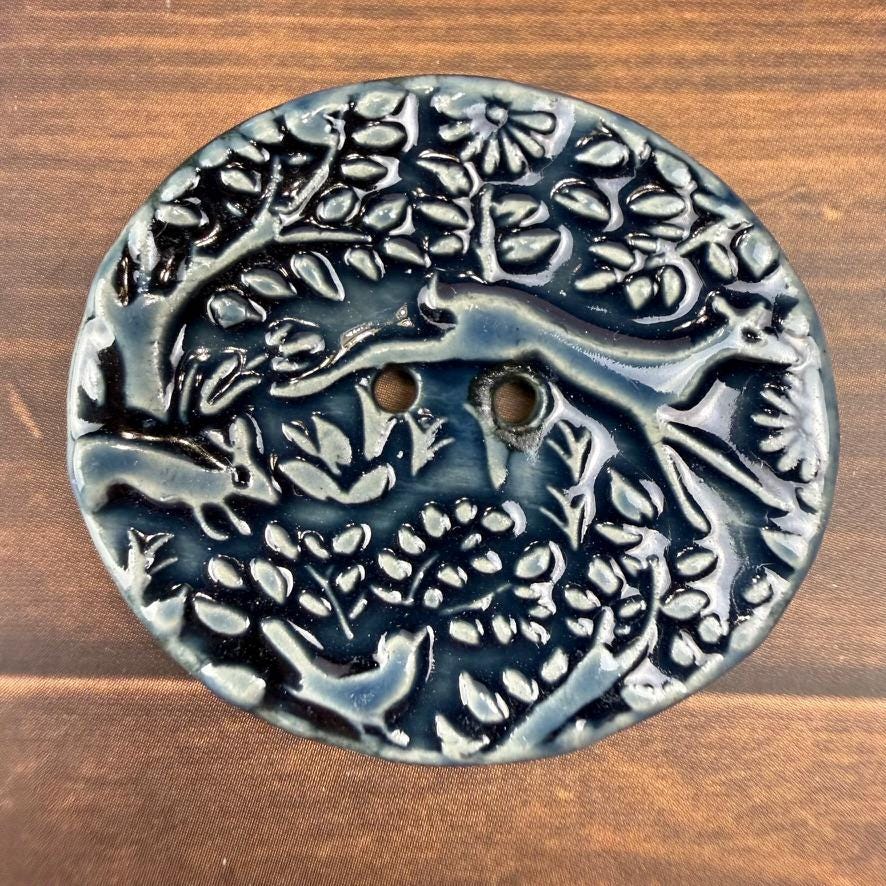 Deep Blue Woodland Buttons
