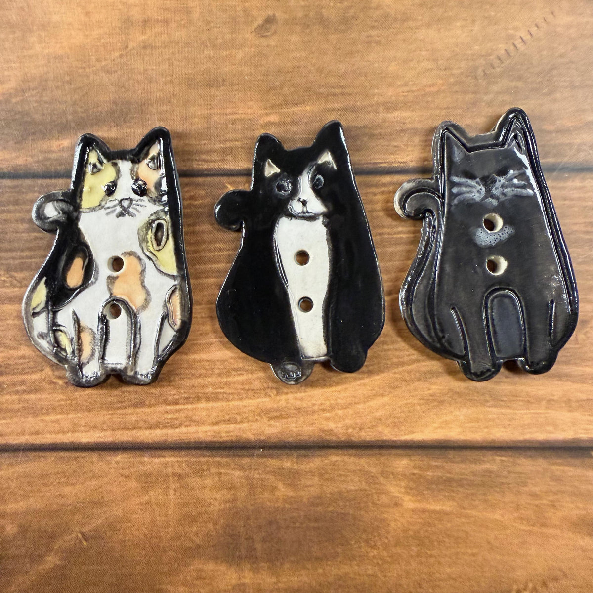 Large Cat Ceramic Button