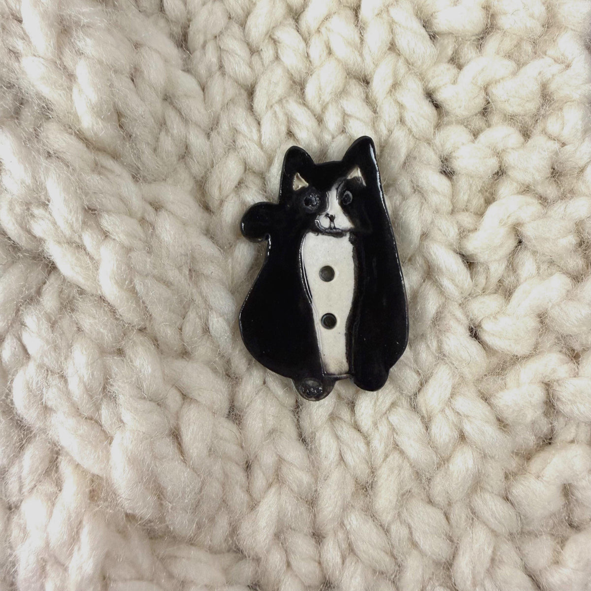 Large Cat Ceramic Button