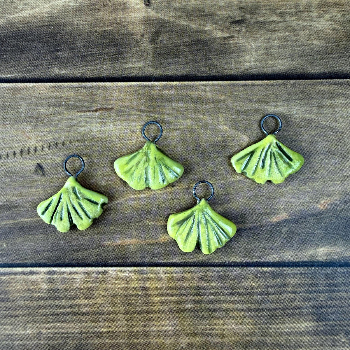 Bright Yellow Tiny Gingko Jewelry Components/Charms