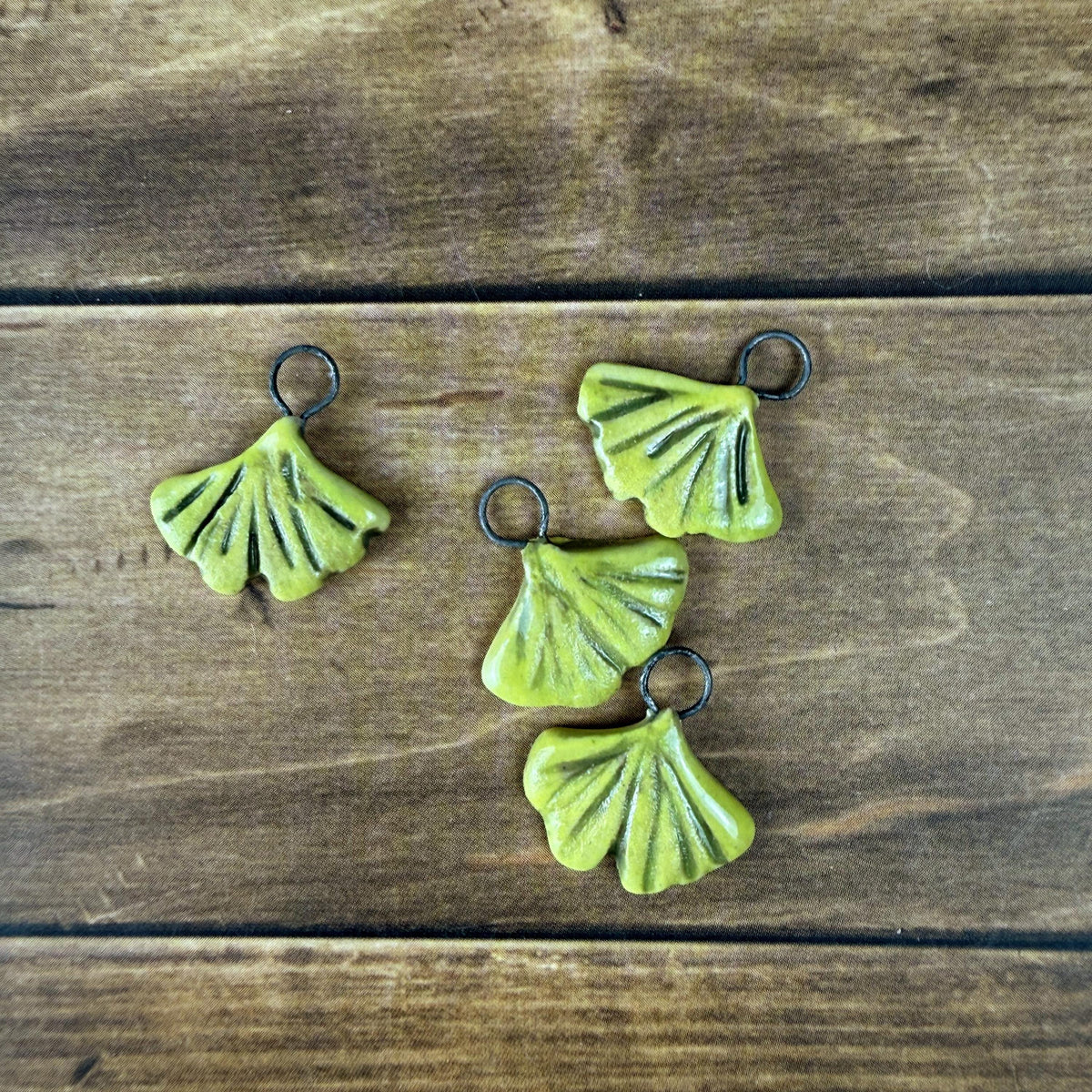 Bright Yellow Tiny Gingko Jewelry Components/Charms