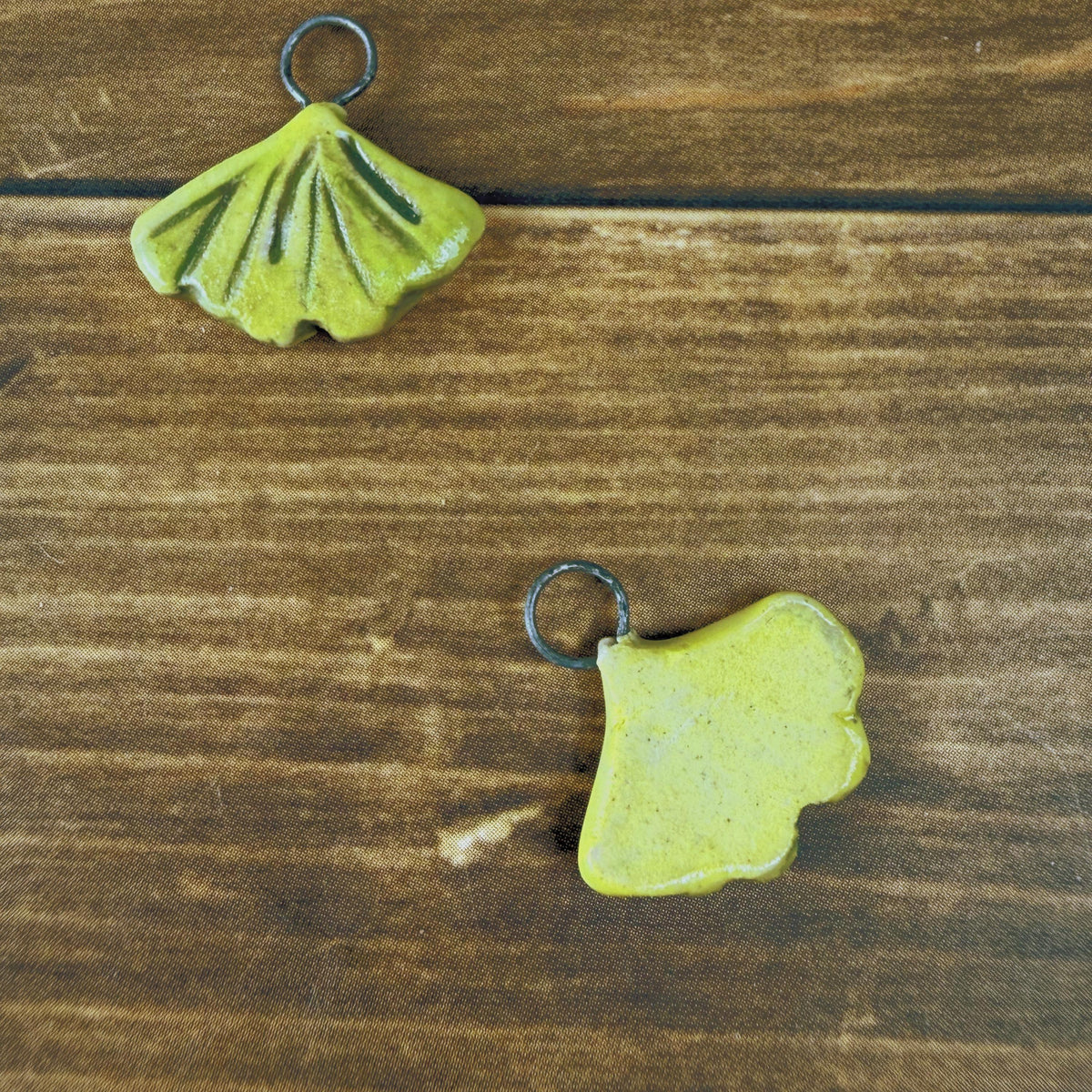 Bright Yellow Tiny Gingko Jewelry Components/Charms