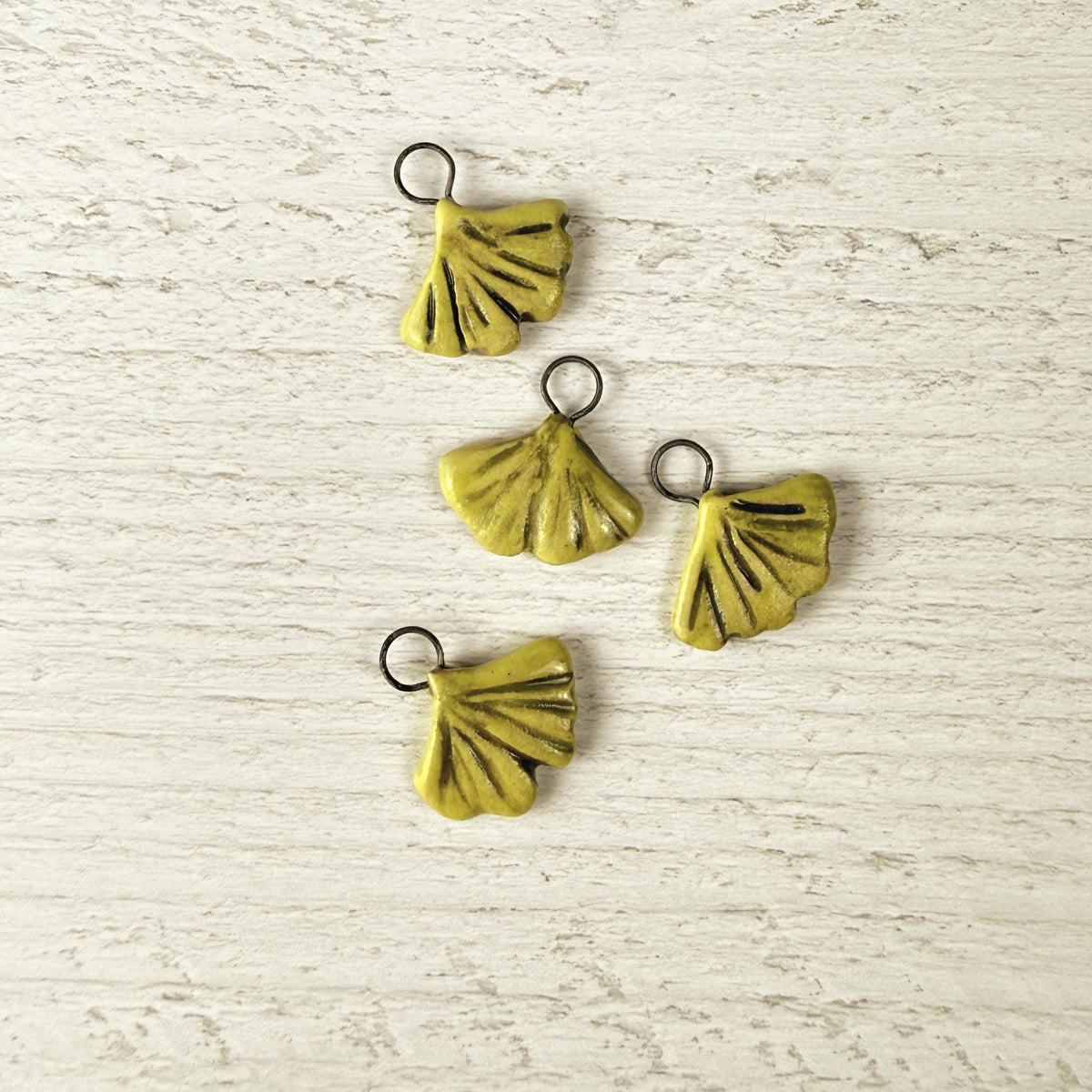Bright Yellow Tiny Gingko Jewelry Components/Charms
