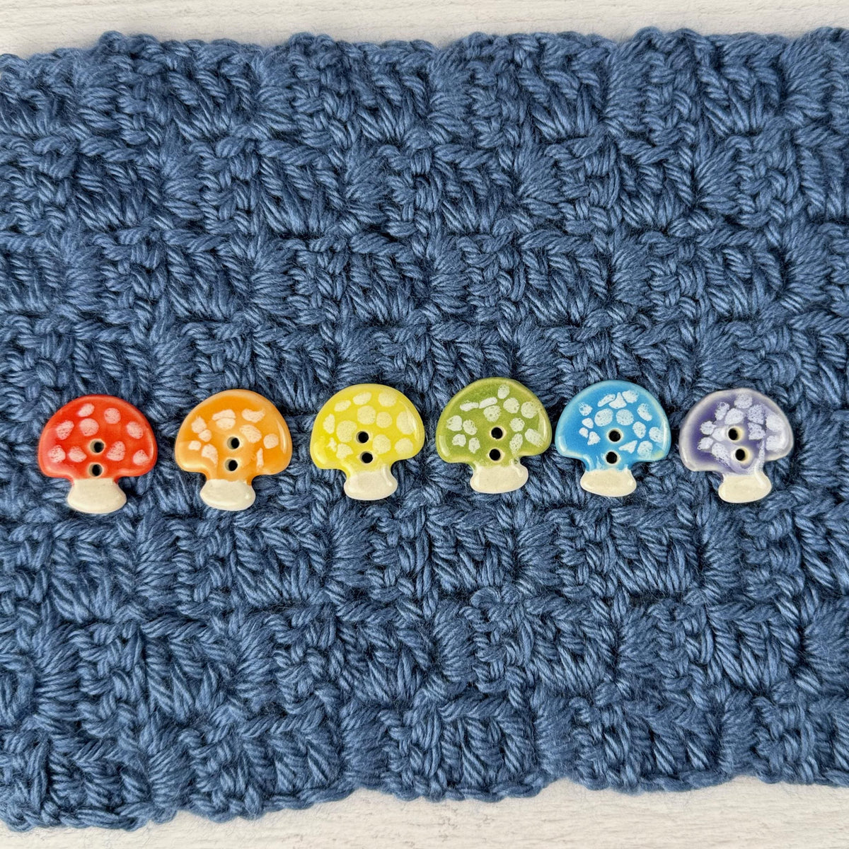 Bright Rainbow Mushroom Buttons