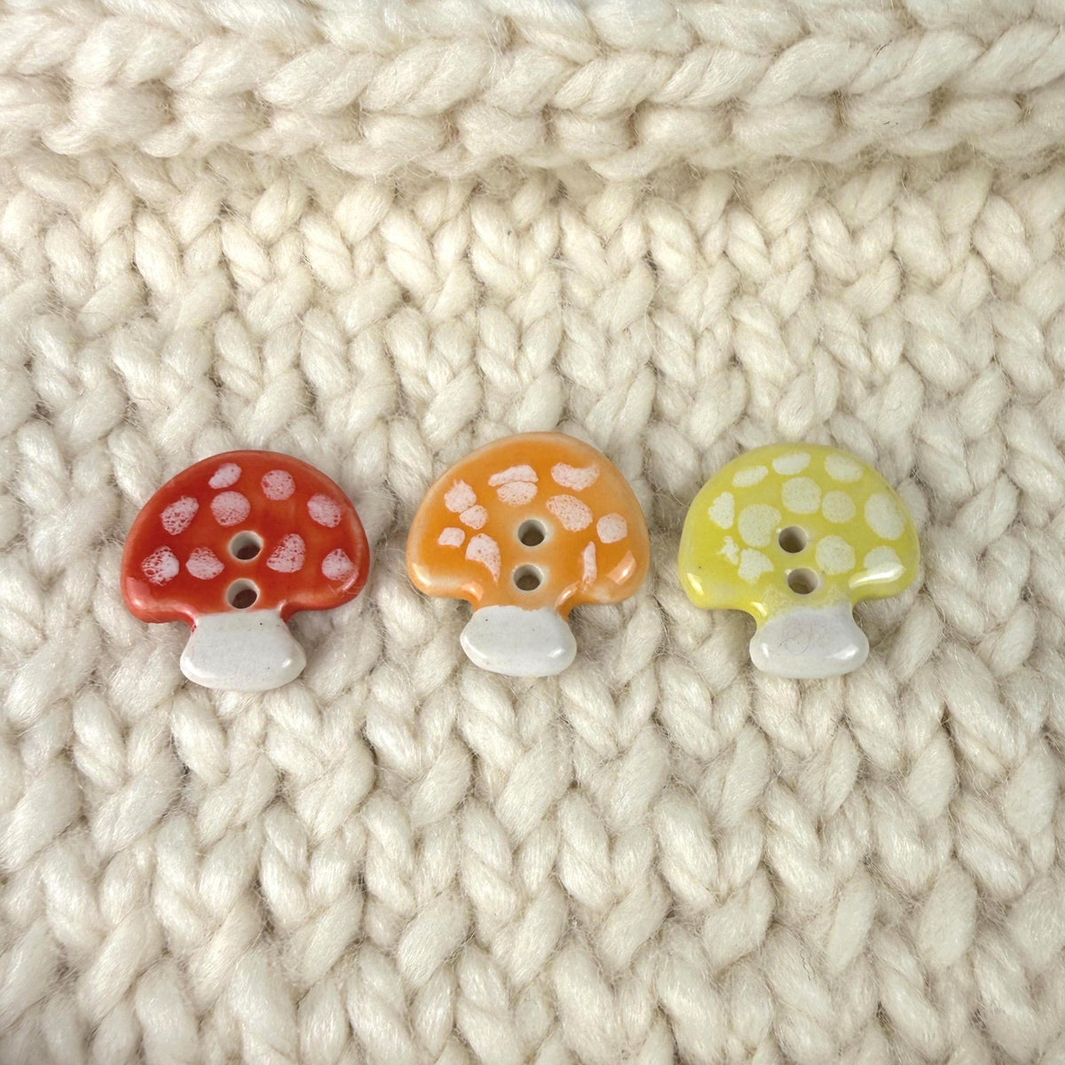 Bright Rainbow Mushroom Buttons