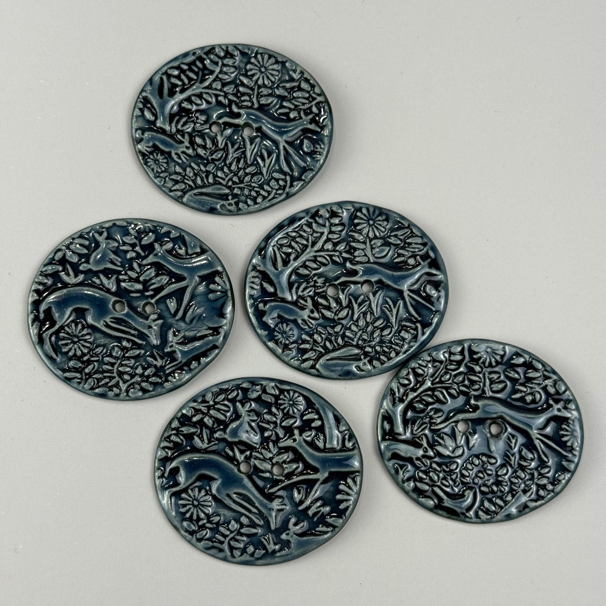 Deep Blue Woodland Buttons
