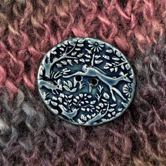 Deep Blue Woodland Buttons