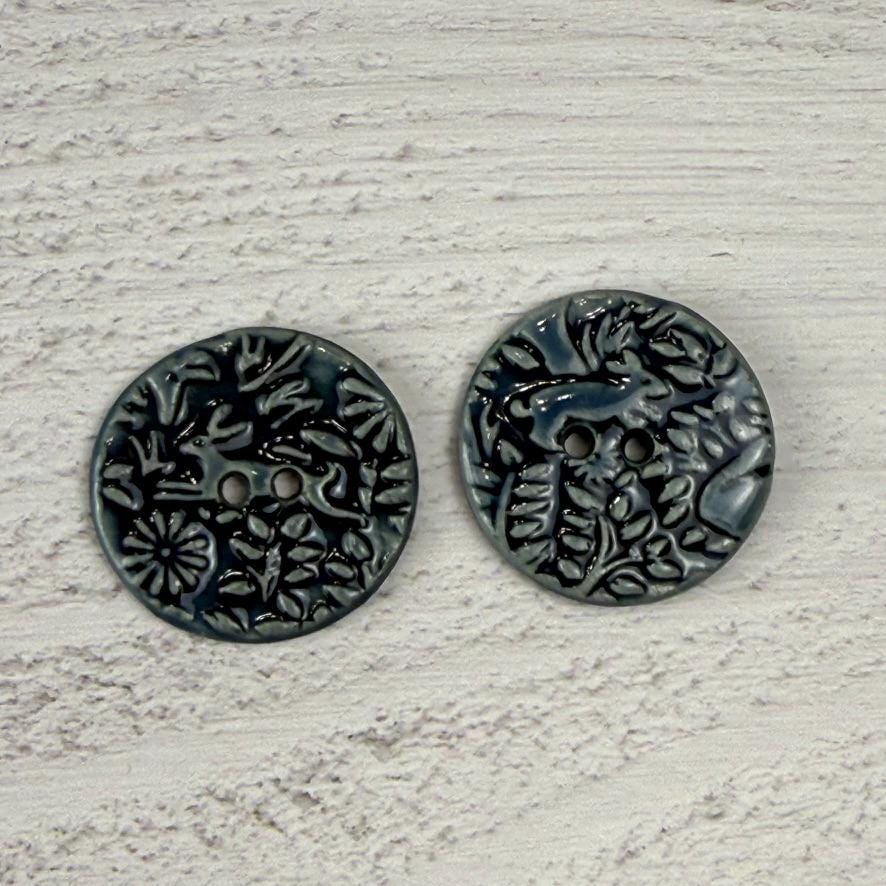 Deep Blue Woodland Buttons