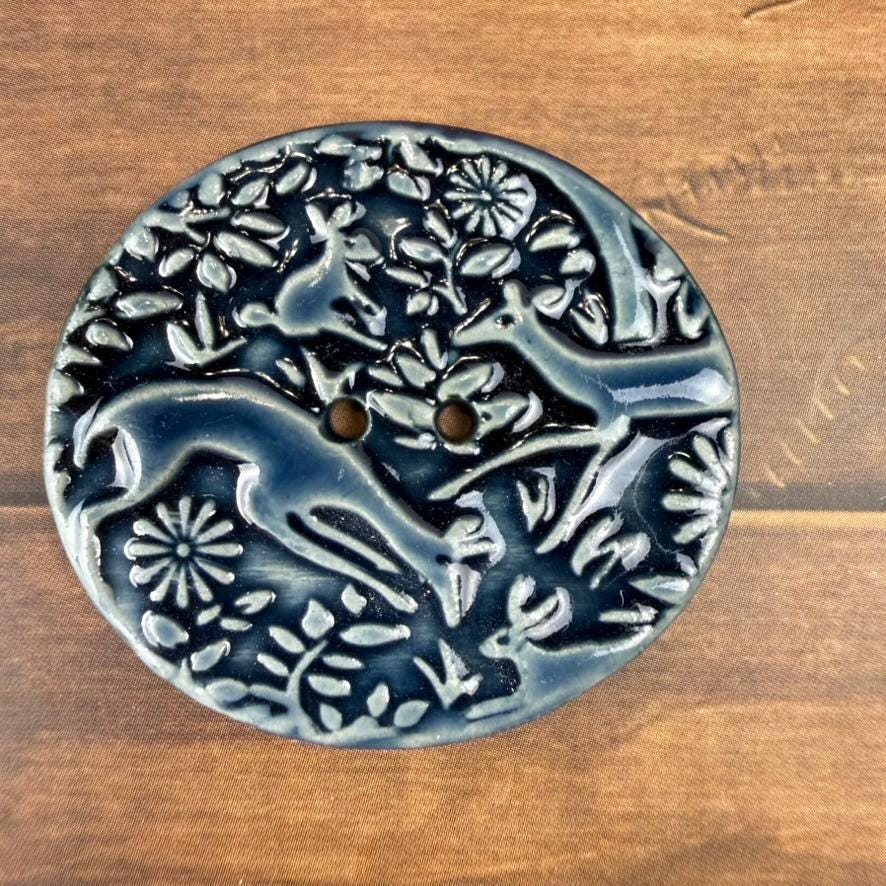 Deep Blue Woodland Buttons