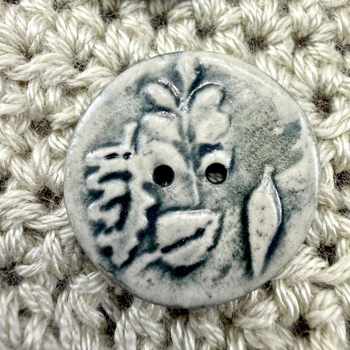 Forest Green and Off White Round Buttons