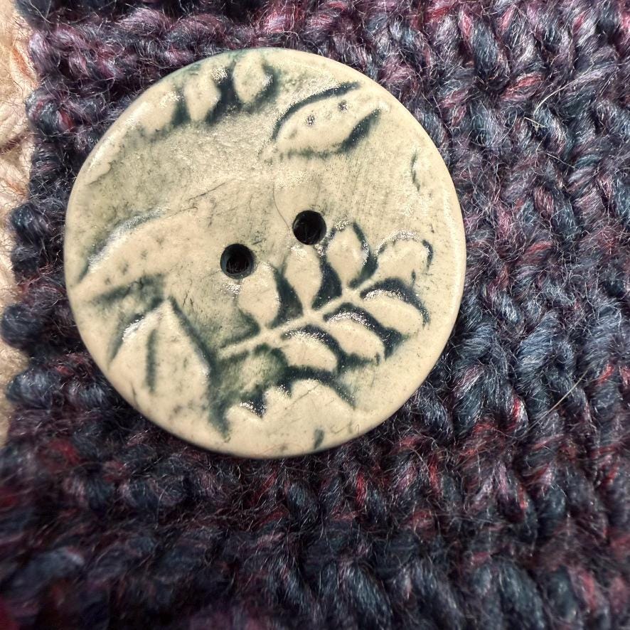 Forest Green and Off White Round Buttons