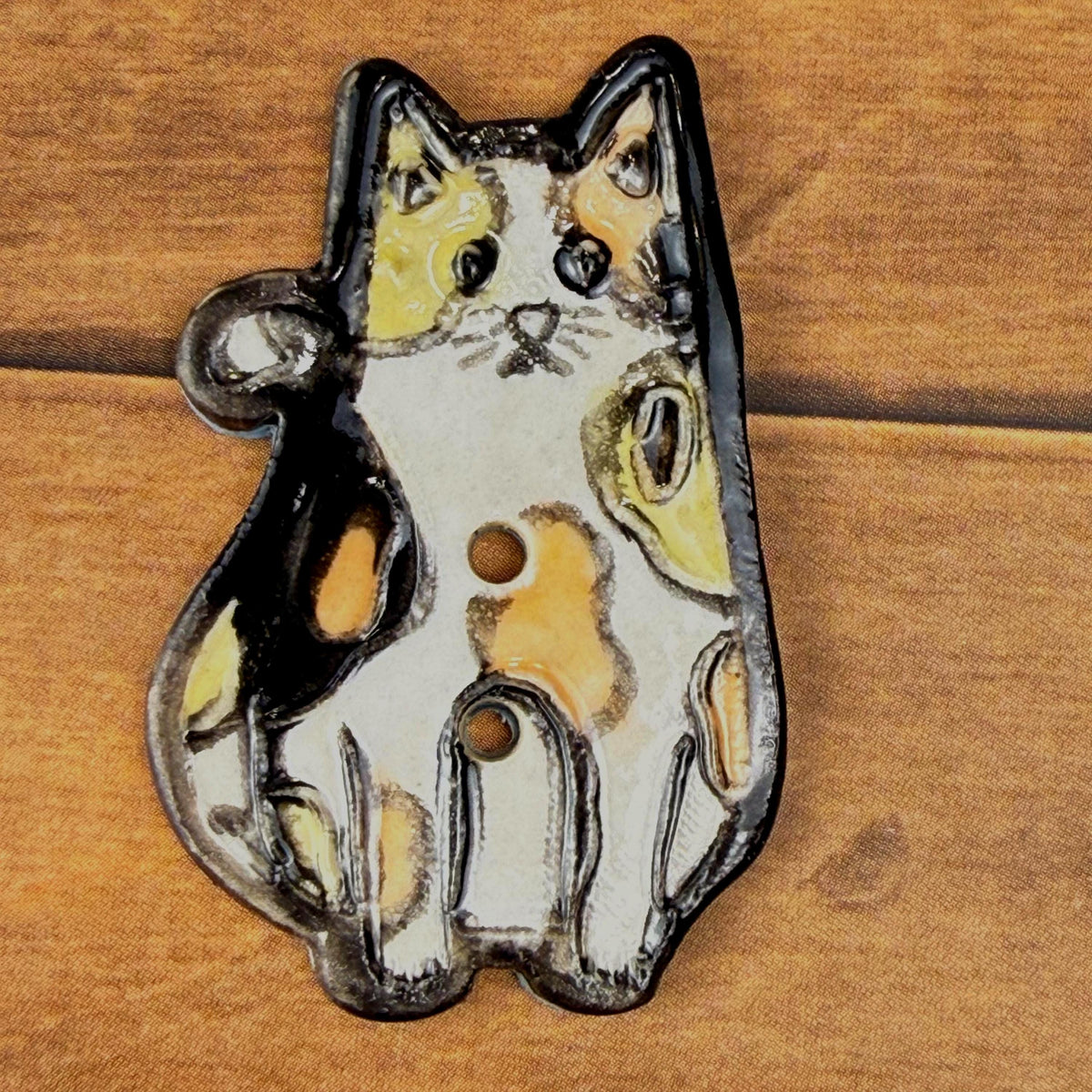Large Cat Ceramic Button