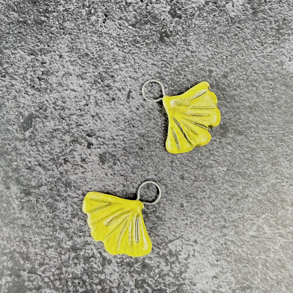 Bright Yellow Tiny Gingko Jewelry Components/Charms